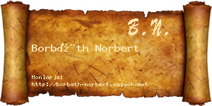 Borbáth Norbert névjegykártya