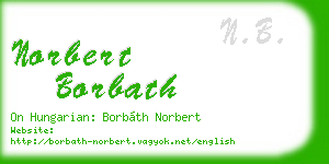 norbert borbath business card