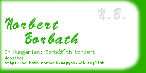 norbert borbath business card